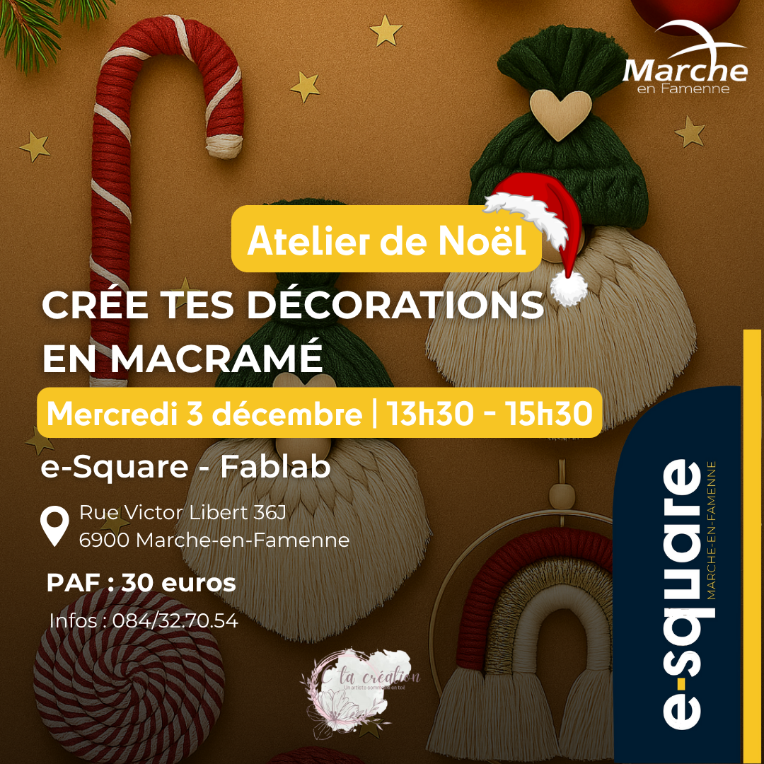 Atelier de Noël – Crée tes décorations de Noël en macramé