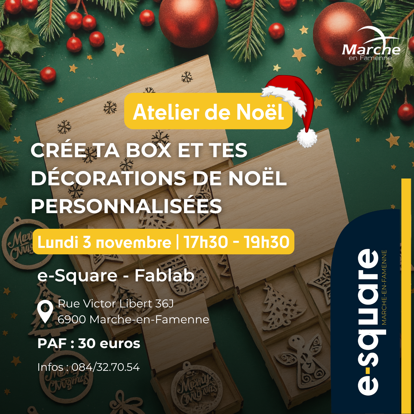 Lundi 3/11 – Crée ta box et tes décorations de Noël personnalisées